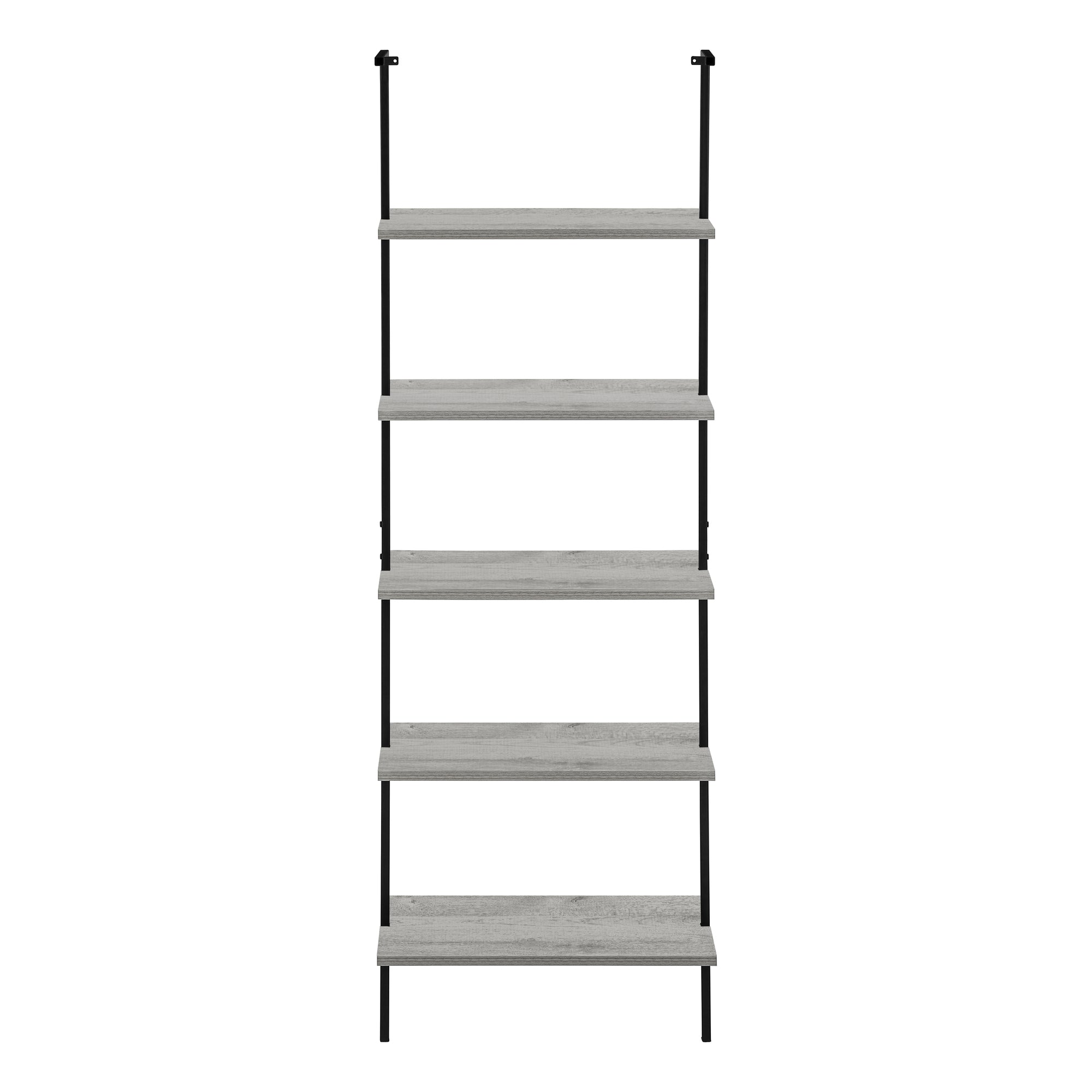 MN-253681    Bookcase - 5 Tier Etagere Ladder Bookshelf - Metal Frame - 72"H - Grey