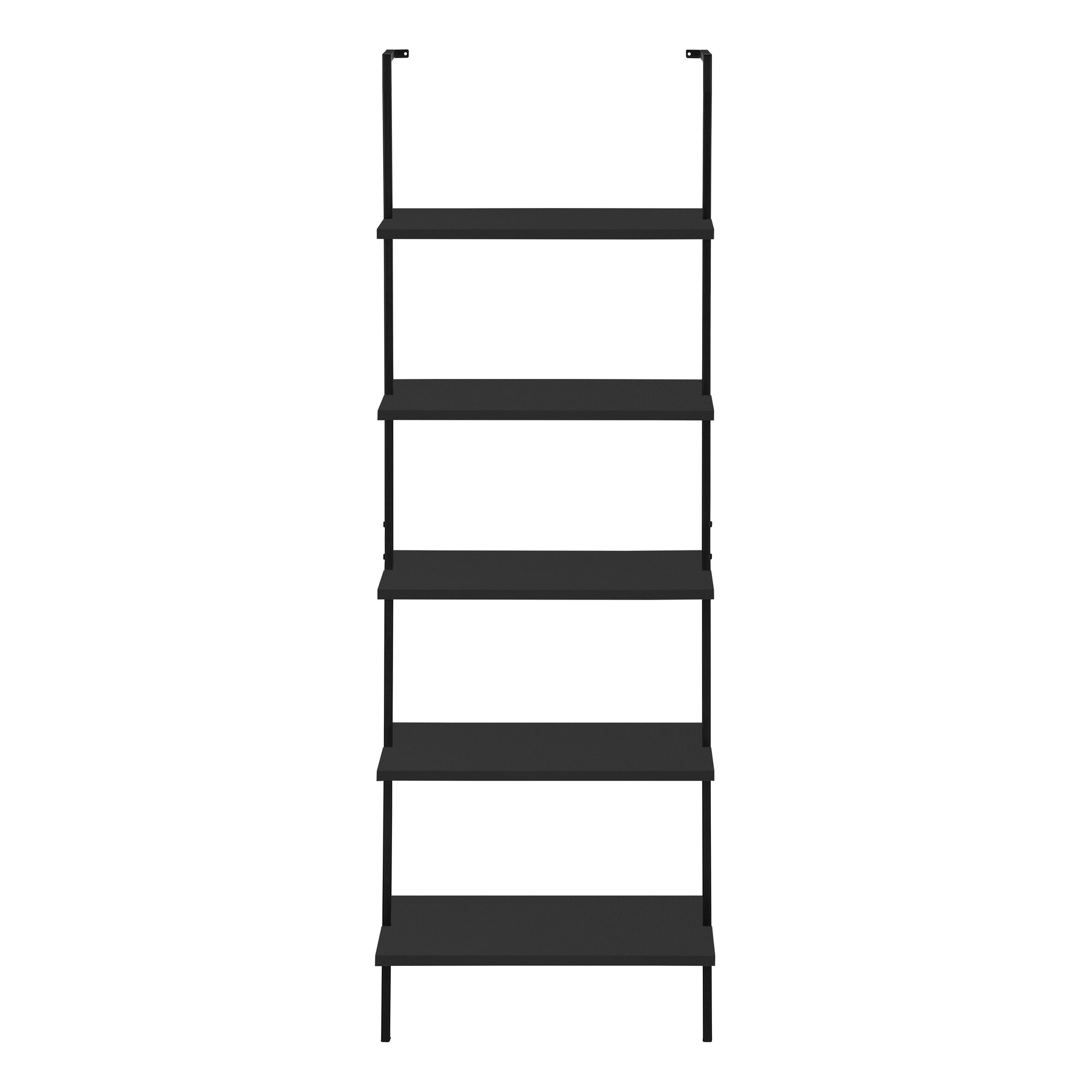 MN-273683    Bookcase - 5 Tier Etagere Ladder Bookshelf - Metal Frame - 72"H - Black