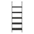 MN-283684    Bookcase - 5 Tier Etagere Ladder Bookshelf - Metal Frame - 72"H - Black Marble-Look