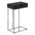 MN-503773    Side Table / C Table - 1 Storage Drawer, Pass-Through / Rectangular - 25"H - Black / Silver