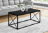 MN-543781    Coffee Table - Rectangular / Metal Base With X-Shaped Sides - 40"L - Black / Black