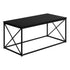 MN-543781    Coffee Table - Rectangular / Metal Base With X-Shaped Sides - 40"L - Black / Black