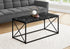 MN-563783    Coffee Table - Rectangular / Metal Base With X-Shaped Sides - 40"L - Black Marble-Look / Black