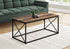MN-573784    Coffee Table - Rectangular / Metal Base With X-Shaped Sides - 40"L - Medium Brown Reclaimed Wood-Look  / Black