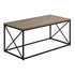 MN-593786    Coffee Table - Rectangular / Metal Base With X-Shaped Sides - 40"L - Dark Taupe Wood-Look / Black
