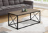 MN-593786    Coffee Table - Rectangular / Metal Base With X-Shaped Sides - 40"L - Dark Taupe Wood-Look / Black