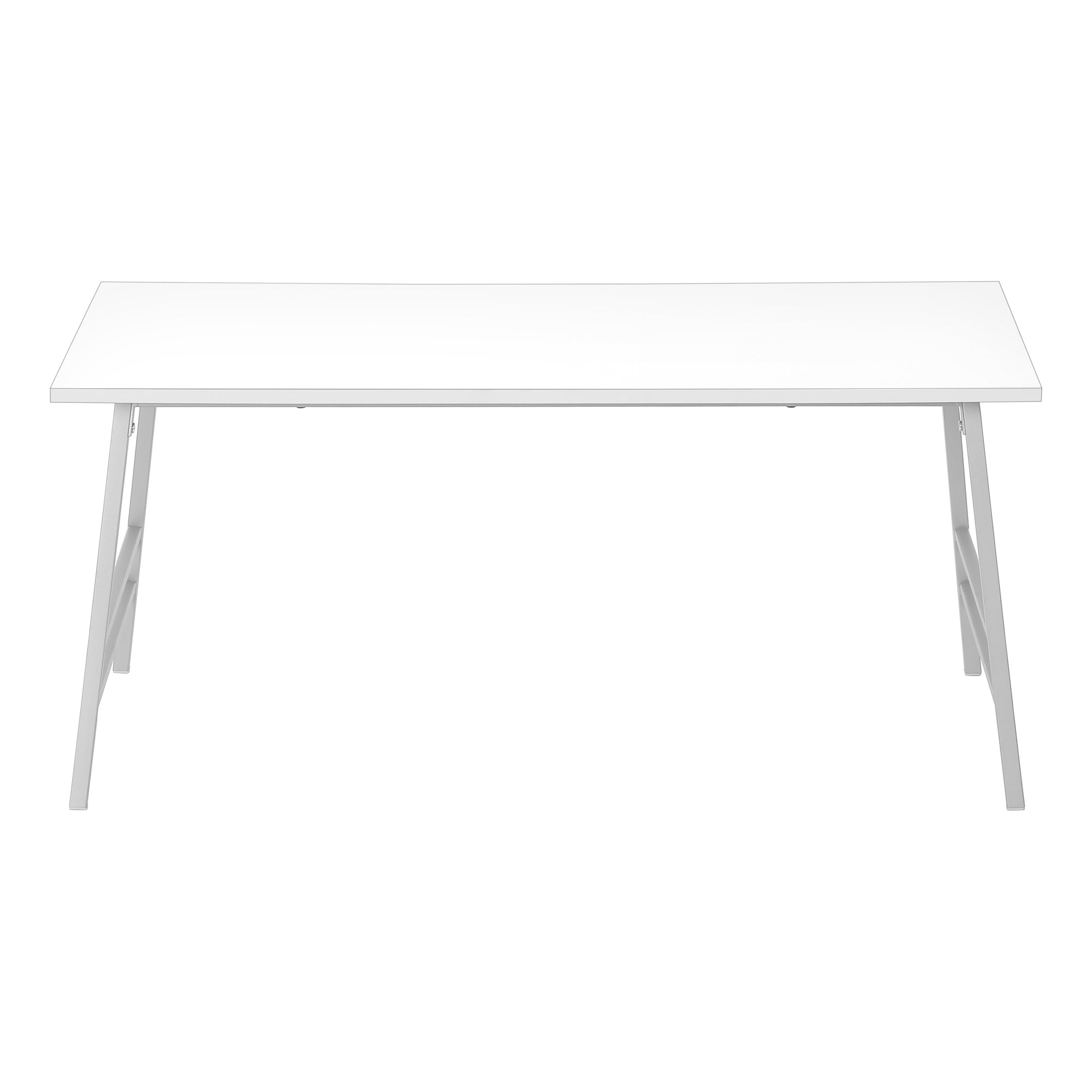 MN-603790    Coffee Table - 40"L / White / Silver Metal