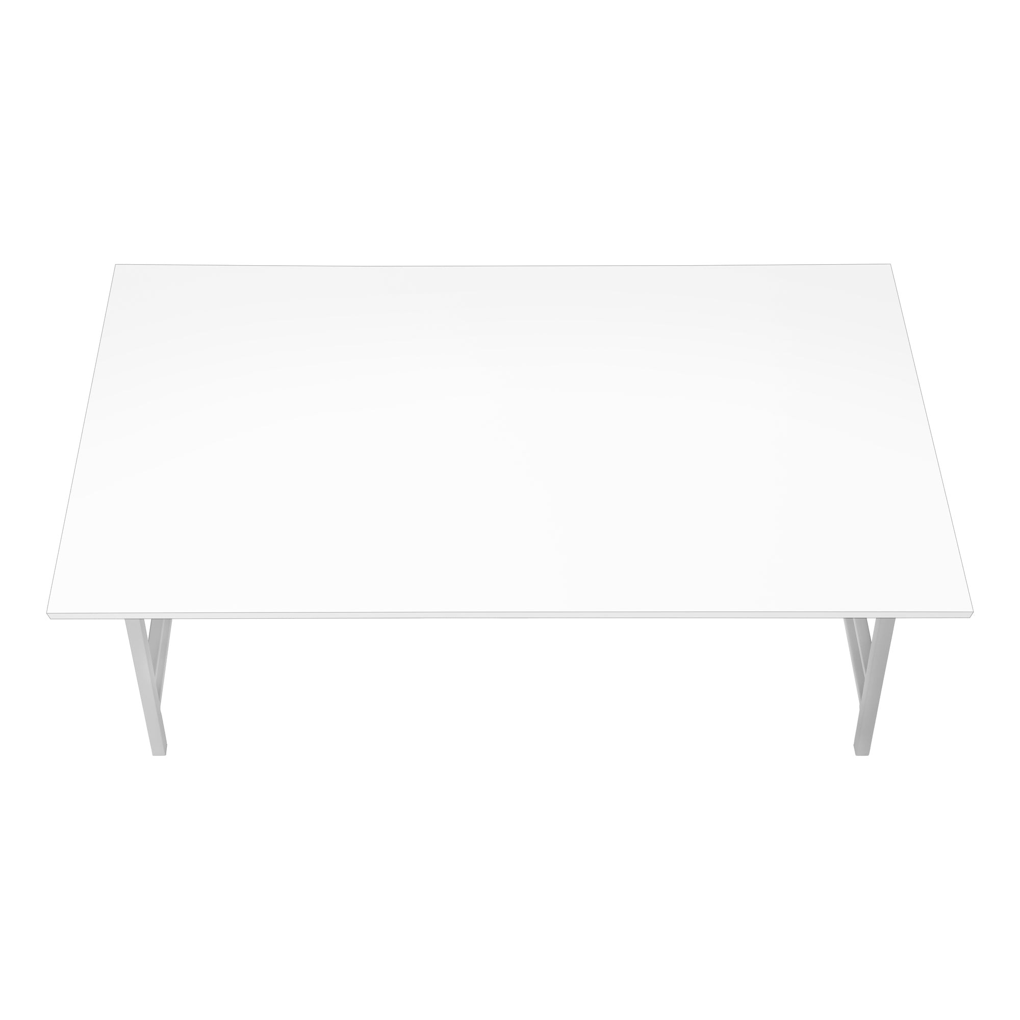 MN-603790    Coffee Table - 40"L / White / Silver Metal