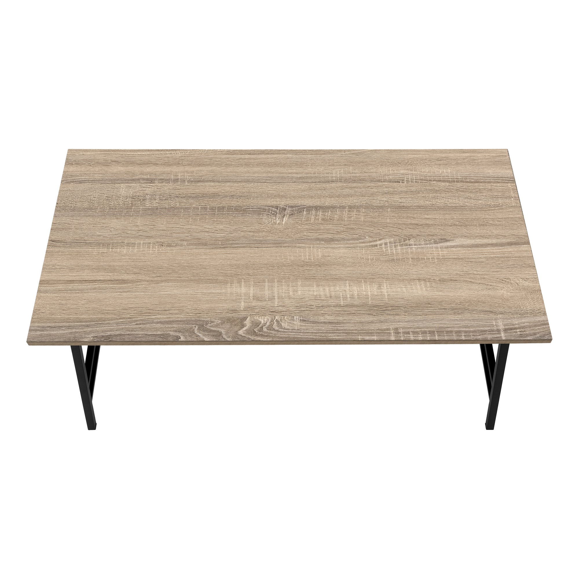 MN-623792    Coffee Table - 40"L / Dark Taupe / Black Metal