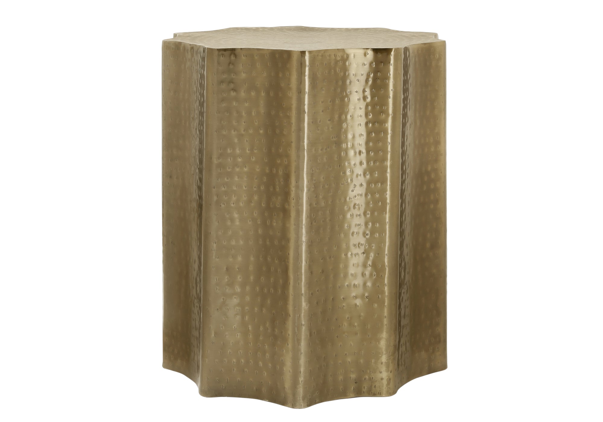 MN-703900    Accent Table, Drum, Side, End, Nightstand, Lamp, Living Room, Bedroom, Gold Metal, Contemporary, Modern