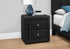 MN-805603    Nightstand - Upholstered / 2 Storage Drawers - 21"H - Black Leather-Look