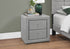 MN-815604    Nightstand - Upholstered / 2 Storage Drawers - 21"H - Grey Linen-Look