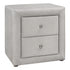 MN-845606    Nightstand - Upholstered / 2 Storage Drawers - 21"H - Light Grey Velvet