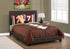 MN-865910F    Bed, Frame, Platform, Bedroom, Full Size, Upholstered, Leather Look, Wood Legs, Dark Brown, Black, Contemporary, Modern