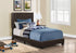 MN-885910T    Bed, Frame, Platform, Bedroom, Twin Size, Upholstered, Leather Look, Wood Legs, Dark Brown, Black, Contemporary, Modern