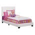 MN-905911T    Bed, Frame, Platform, Bedroom, Twin Size, Upholstered, Leather Look, Wood Legs, White, Black, Contemporary, Modern