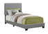 MN-915912T    Bed, Frame, Platform, Bedroom, Twin Size, Upholstered, Leather Look, Wood Legs, Grey, Black, Contemporary, Modern