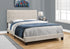 MN-965921Q    Bed, Frame, Platform, Bedroom, Queen Size, Upholstered, Linen Look Fabric, Wood Legs, Beige, Black, Contemporary, Modern