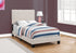 MN-975921T    Bed, Frame, Platform, Teen, Bedroom, Upholstered, Twin Size, Linen Look Fabric, Wood Legs, Beige, Black, Contemporary, Modern