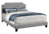 MN-115925Q    Bed, Frame, Platform, Bedroom, Queen Size, Upholstered, Linen Look Fabric, Wood Legs, Grey, Black, Transitional