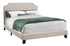 MN-125926Q    Bed, Frame, Platform, Bedroom, Queen Size, Upholstered, Linen Look Fabric, Wood Legs, Beige, Black, Transitional