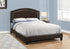 MN-145938Q    Bed, Frame, Platform, Bedroom, Queen Size, Upholstered, Linen Look Fabric, Wood Legs, Dark Brown, Black, Transitional