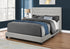 MN-315985Q    Bed, Frame, Platform, Bedroom, Queen Size, Upholstered, Linen Look Fabric, Wood Legs, Light Grey, Black, Classic, Contemporary, Modern