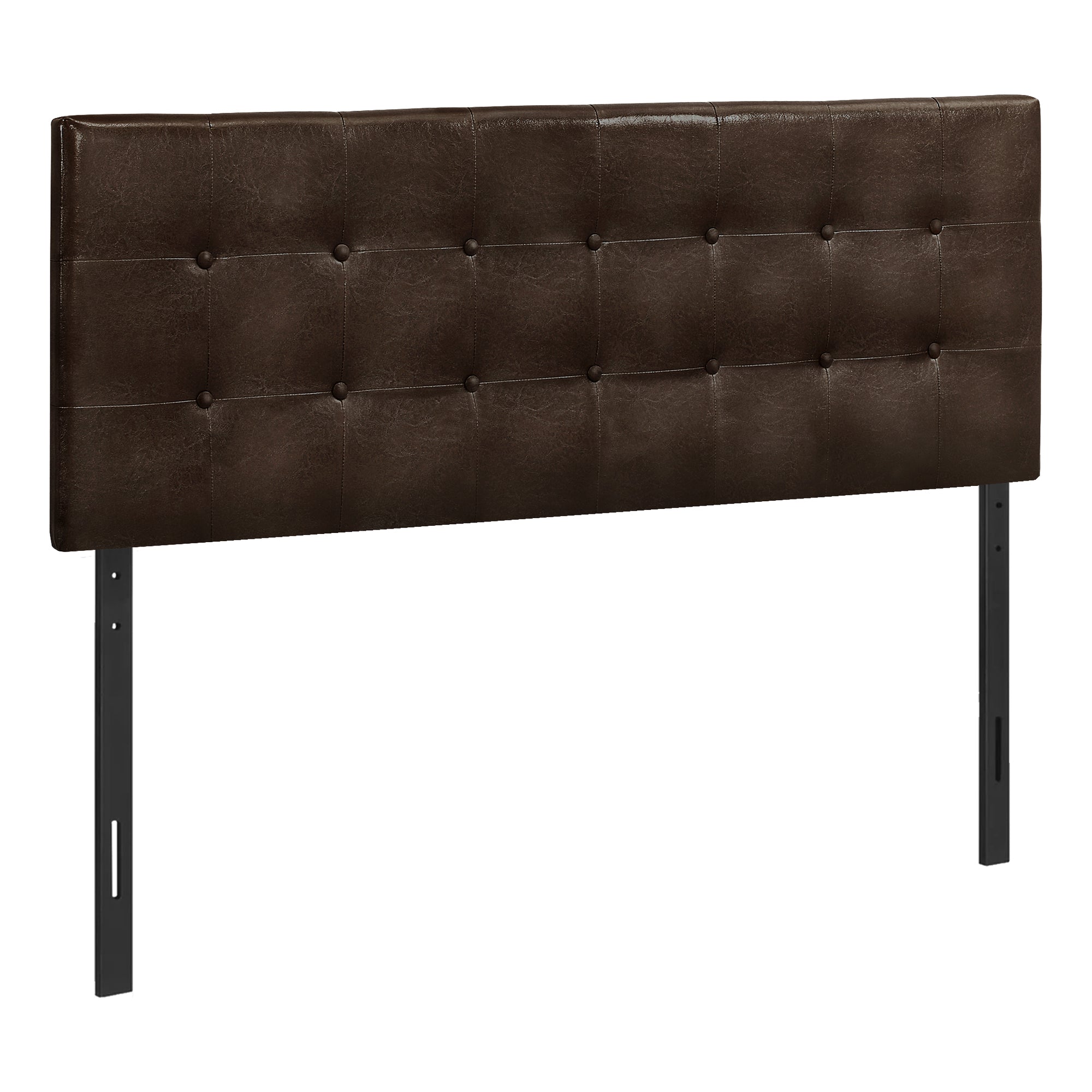 MN-356000Q    Headboard, Bedroom, Queen Size, Upholstered, Leather Look, Wooden Frame, Dark Brown, Black, Contemporary, Modern