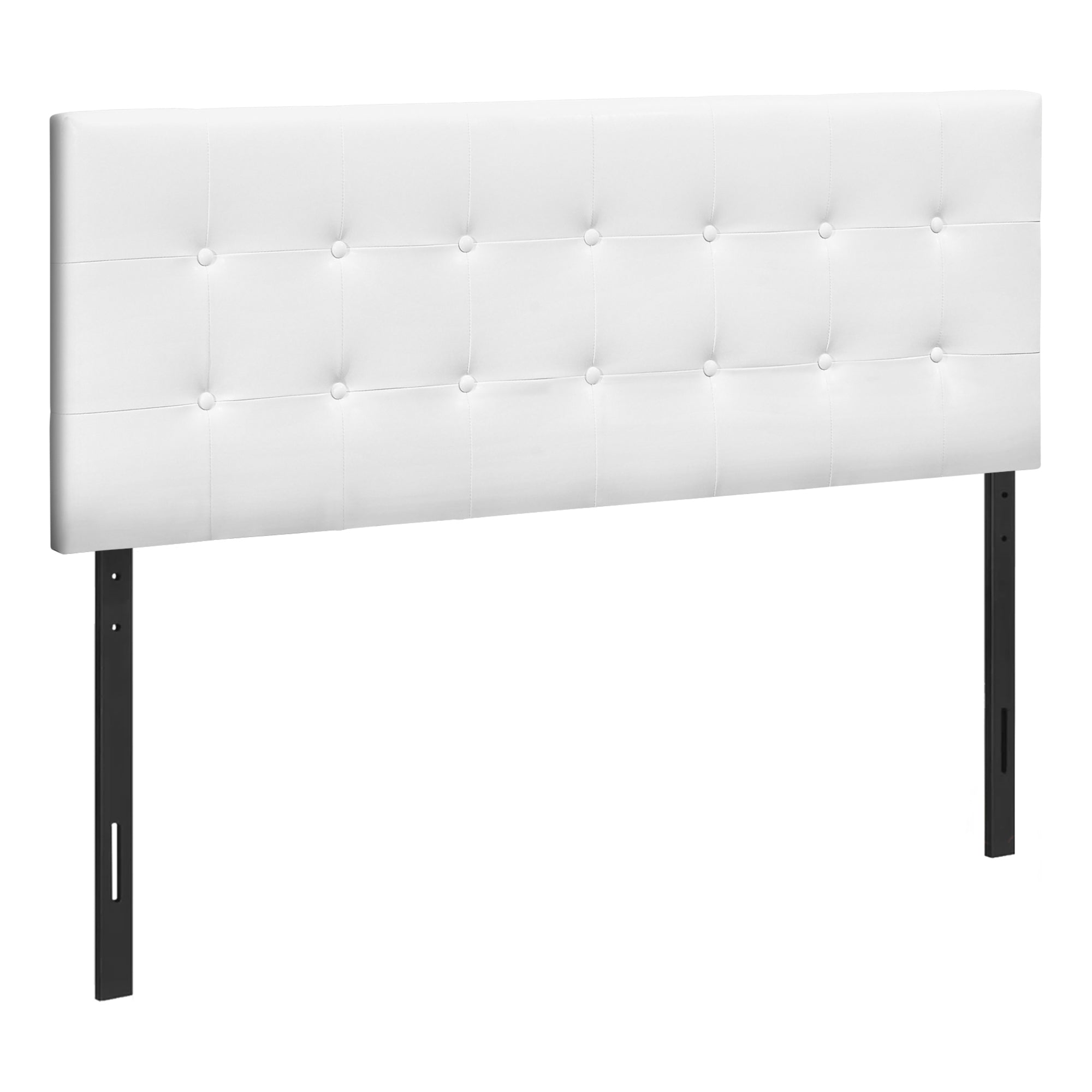 MN-406002Q    Headboard, Bedroom, Queen Size, Upholstered, Leather Look, Wooden Frame, White, Black, Contemporary, Modern