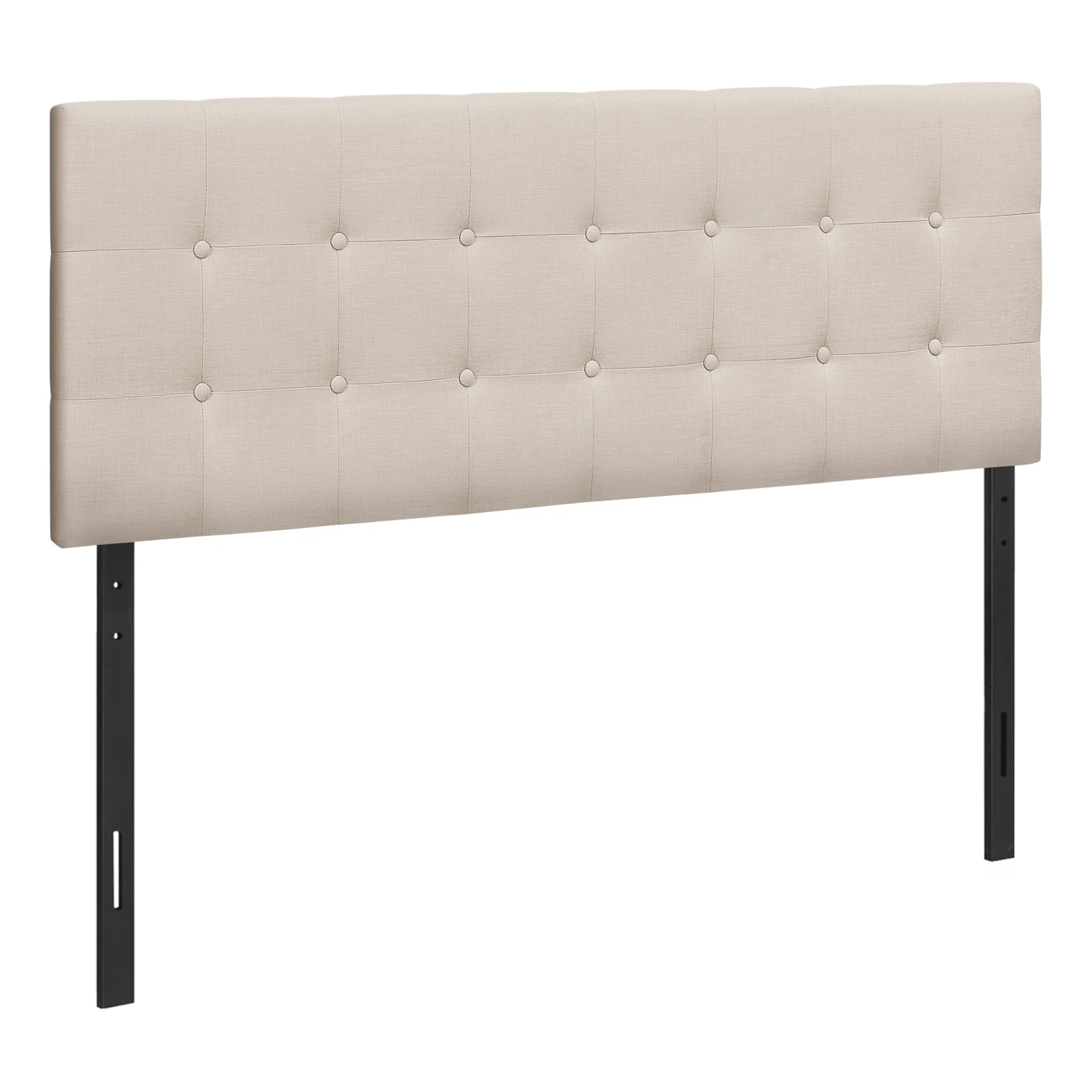 MN-456004Q    Headboard, Bedroom, Queen Size, Upholstered, Leather Look, Wooden Frame, Beige, Black, Contemporary, Modern