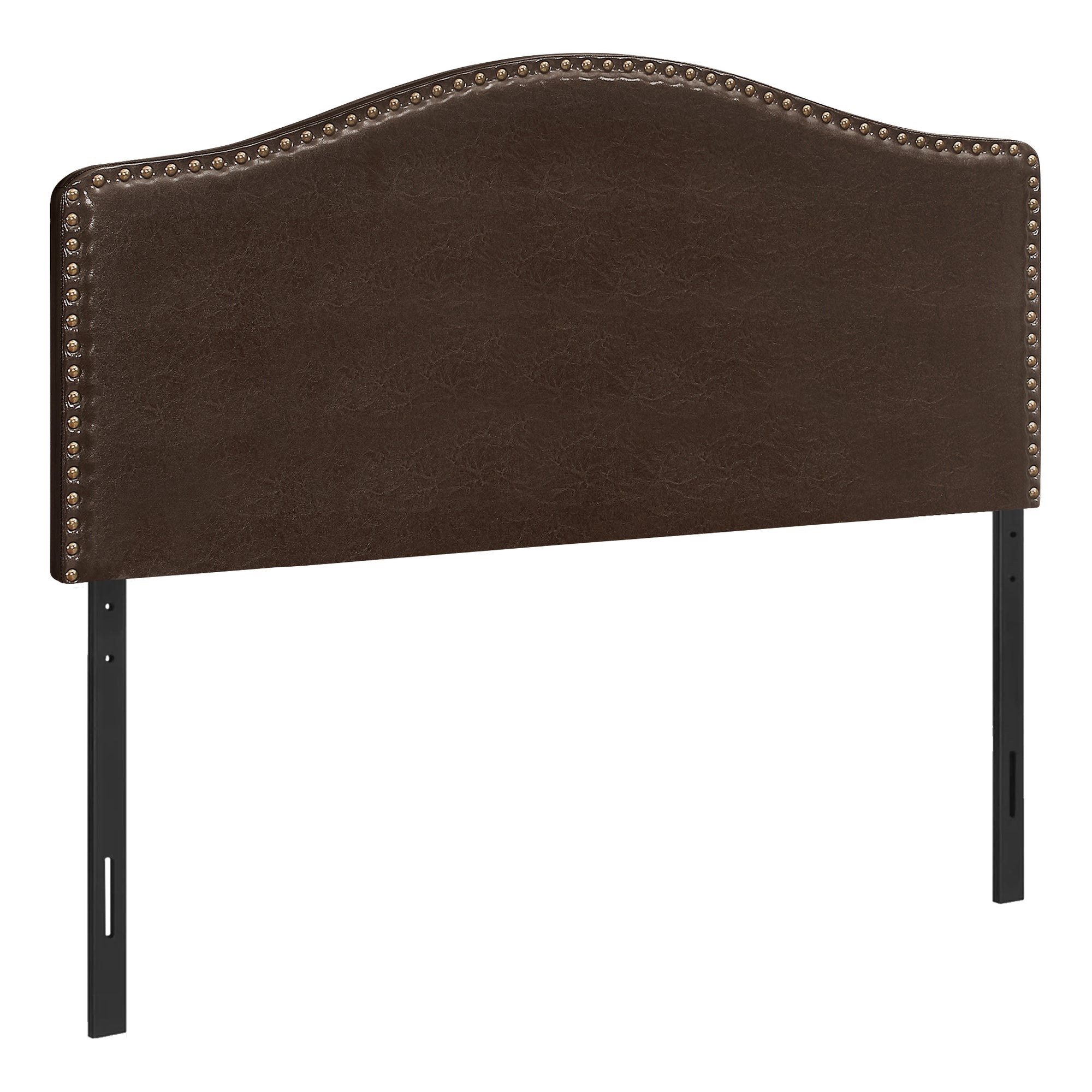 MN-476010F    Headboard, Bedroom, Full Size, Upholstered, Leather Look, Wooden Frame, Dark Brown, Black, Contemporary, Modern