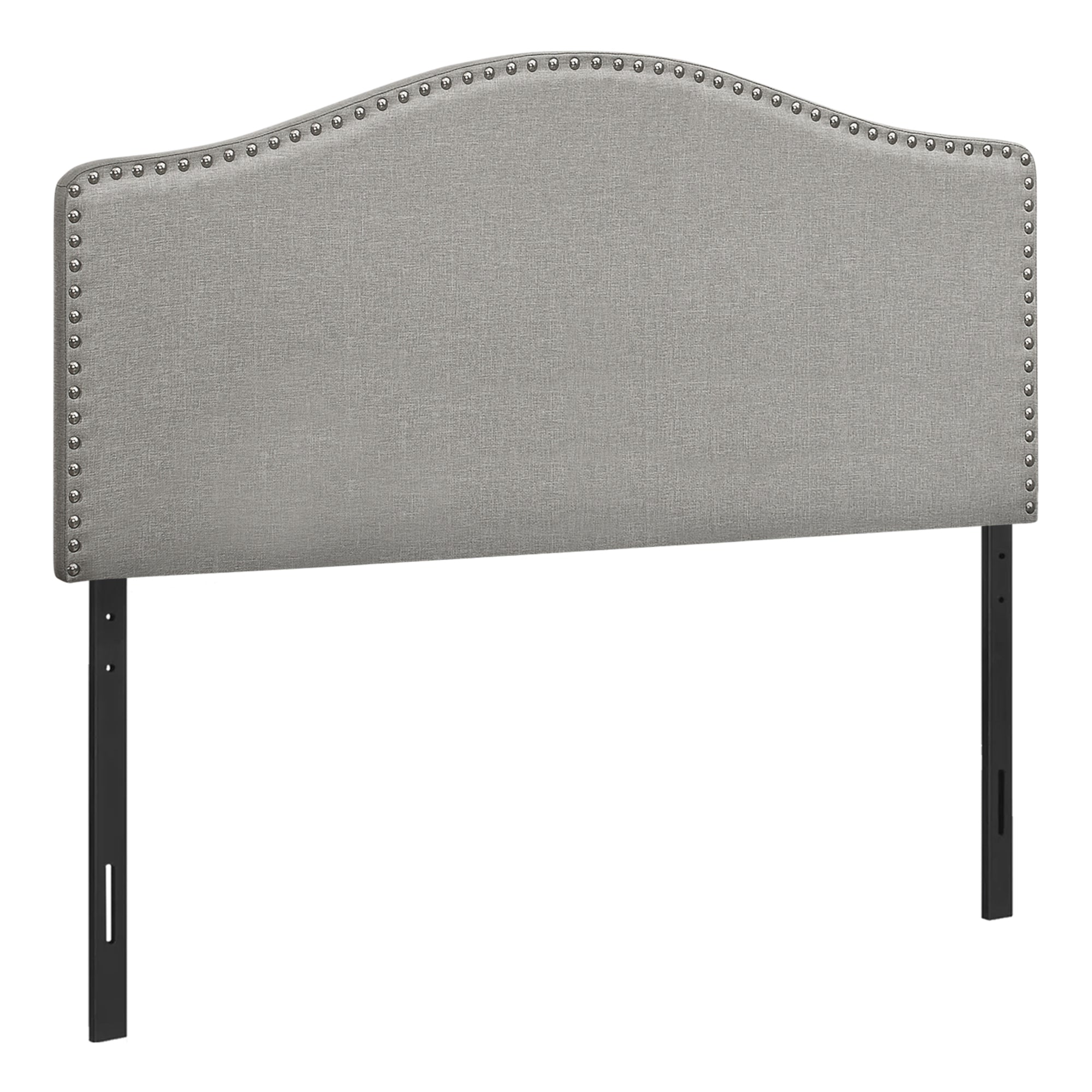 MN-556013F    Headboard, Bedroom, Full Size, Upholstered, Leather Look, Wooden Frame, Grey, Black, Contemporary, Modern