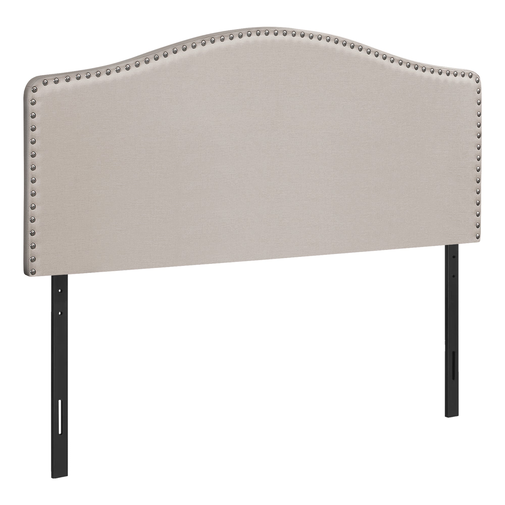 MN-586014Q    Headboard, Bedroom, Queen Size, Upholstered, Leather Look, Wooden Frame, Beige, Black, Contemporary, Modern