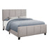 MN-626025Q    Bed, Frame, Platform, Bedroom, Queen Size, Upholstered, Linen Look Fabric, Wood Legs, Grey, Black, Contemporary, Modern