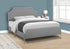 MN-896035Q    Bed, Queen Size, Bedroom, Upholstered, Grey Linen Look, Chrome Metal Legs, Transitional