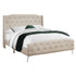 MN-956046Q    Bed, Queen Size, Bedroom, Upholstered, Beige Linen Look, Chrome Metal Legs, Transitional