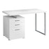 MN-747027    Computer Desk, Home Office, Laptop, Left, Right Set-Up, Storage Drawers, 48"L, Metal, Laminate, White, White, Contemporary, Modern