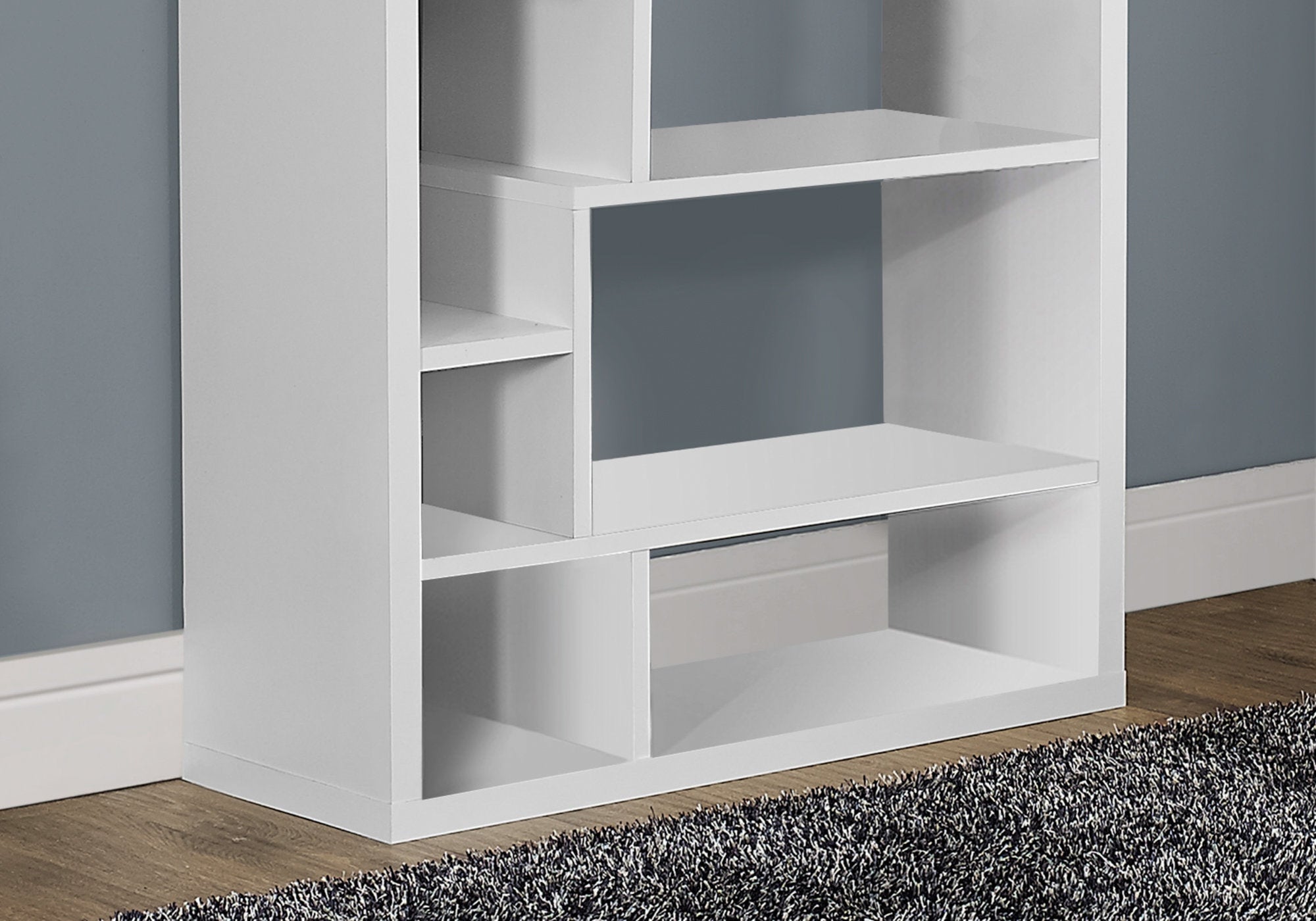 MN-917071    Bookshelf, Bookcase, Etagere, Office, Bedroom, 72"H, Laminate, White, Contemporary, Modern