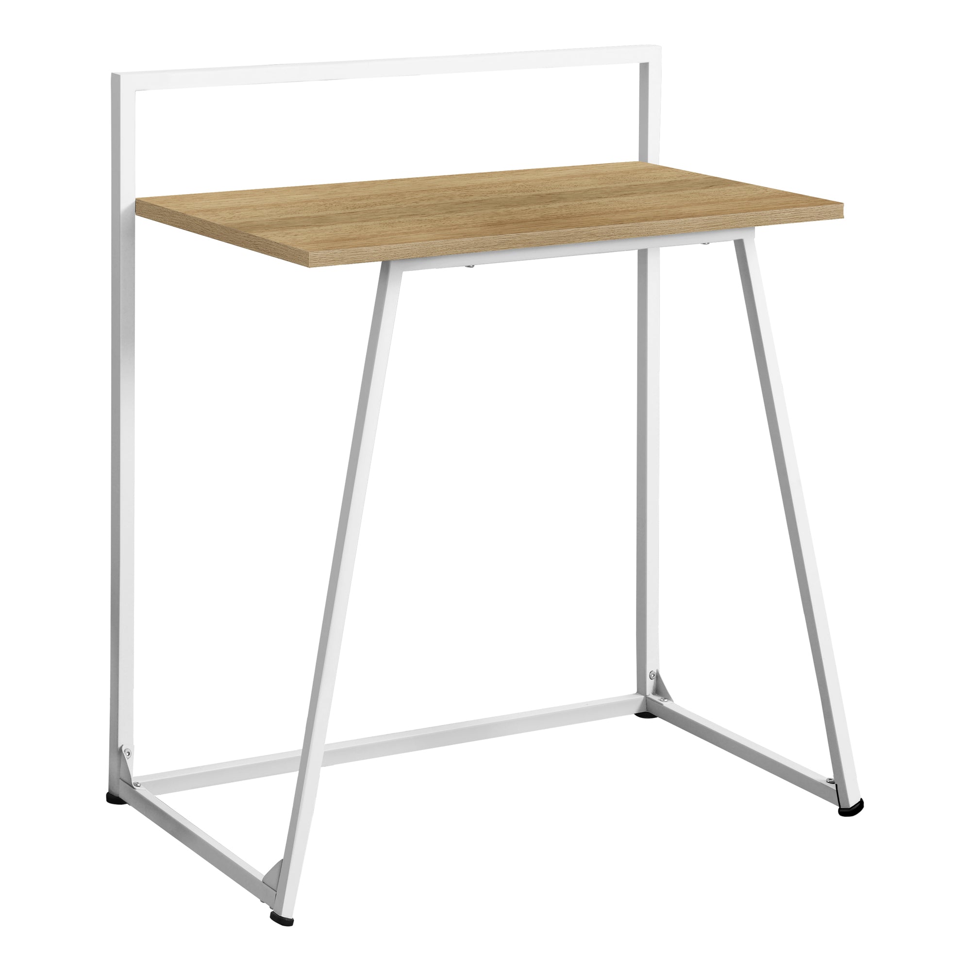MN-127119    Computer Desk, Home Office, Laptop, 30"L, Metal, Laminate, Natural, White, Contemporary, Modern