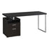 MN-187143    Computer Desk, Home Office, Laptop, Left, Right Set-Up, Storage Drawers, 60"L, Metal, Laminate, Dark Brown, Silver, Contemporary, Modern