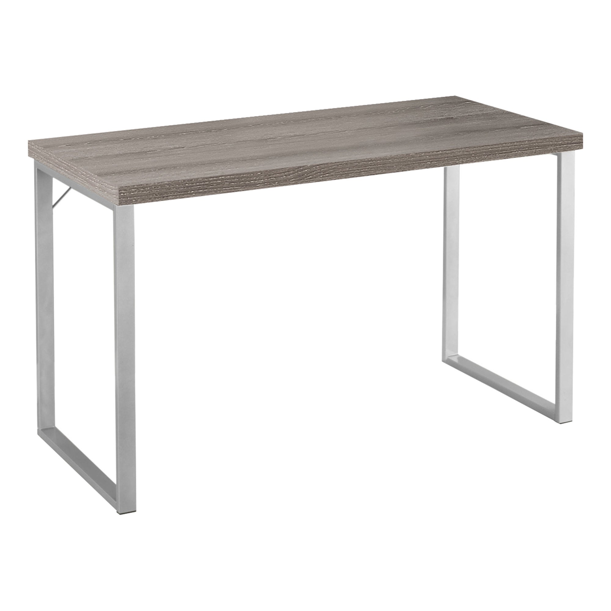 MN-267155    Computer Desk, Home Office, Laptop, 48"L, Metal, Laminate, Dark Taupe, Silver, Contemporary, Modern