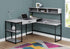 MN-297160    Computer Desk, Home Office, Corner, Storage Drawers, L Shape, Metal, Laminate, Grey, Black, Contemporary, Modern