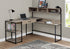 MN-307161    Computer Desk, Home Office, Corner, Storage Drawers, L Shape, Metal, Laminate, Dark Taupe, Black, Contemporary, Modern