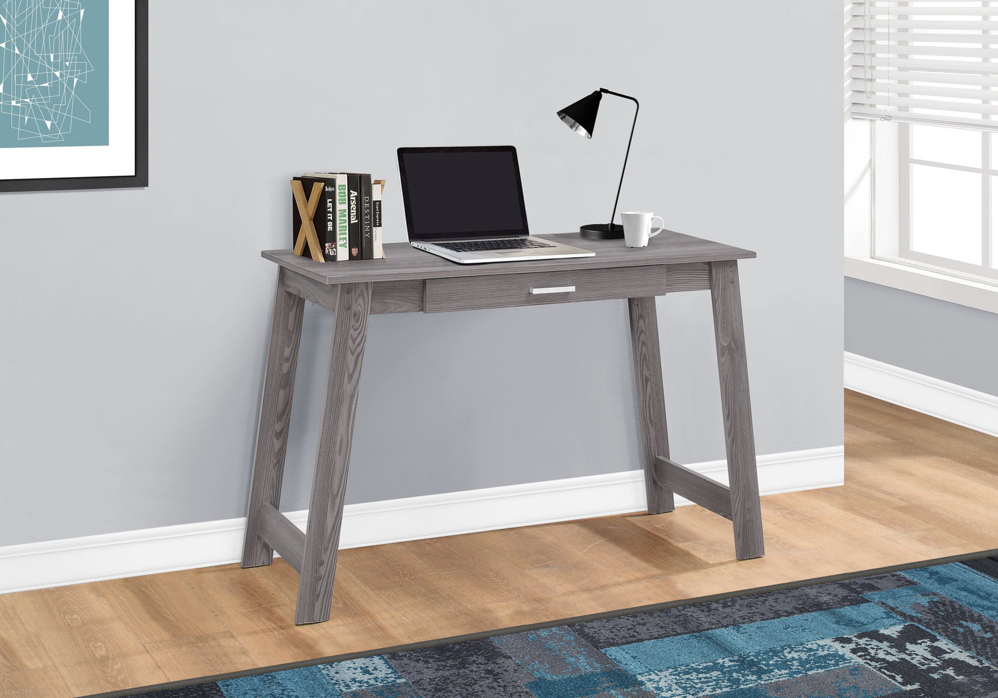 MN-397192    Computer Desk, Home Office, Laptop, Storage Drawers, Laminate, Grey, Contemporary, Modern