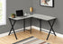 MN-417196    Computer Desk, Home Office, Corner, 55"L, L Shape, Metal, Laminate, Grey, Black, Contemporary, Modern