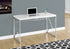 MN-457205    Computer Desk, Home Office, Laptop, Storage Drawers, Metal, Laminate, Glossy White, Chrome, Contemporary, Modern