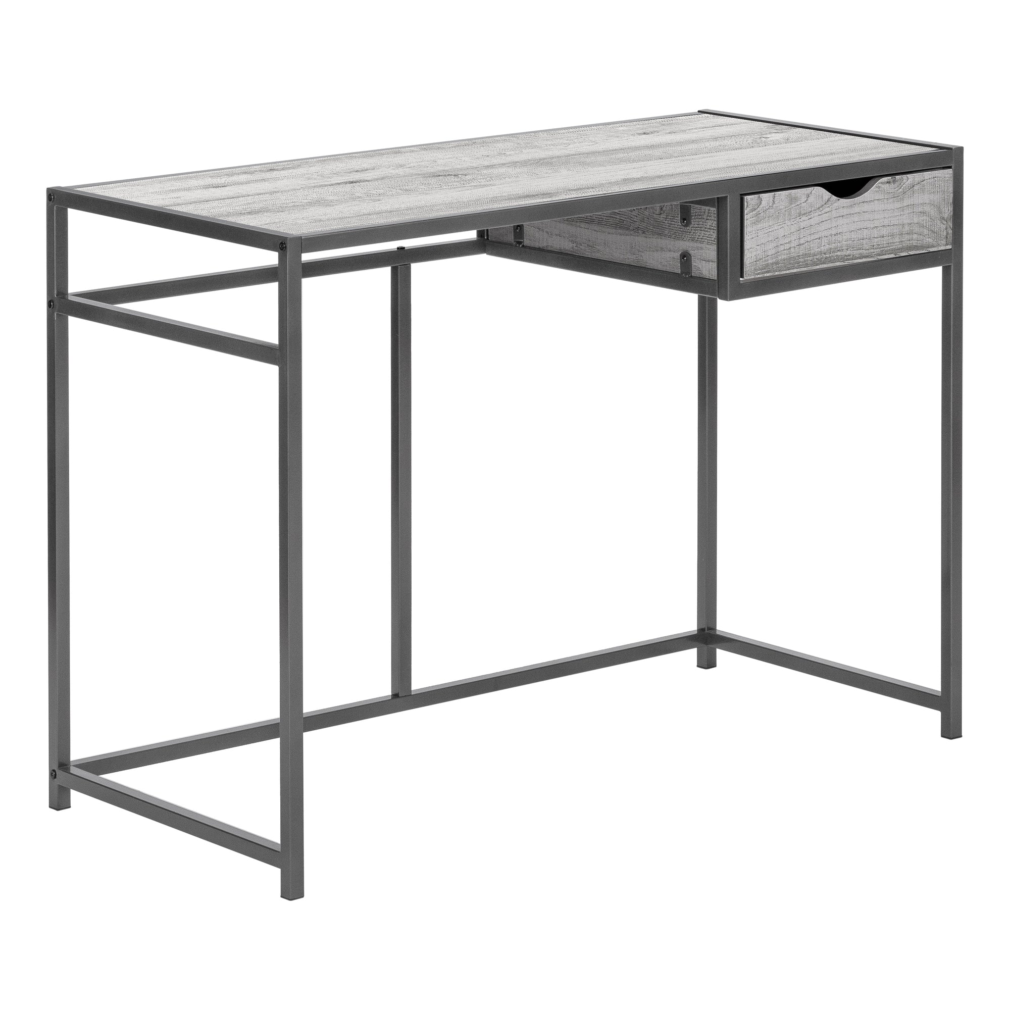 MN-497217    Computer Desk, Home Office, Laptop, Storage Drawers, 42"L, Metal, Laminate, Grey, Dark Grey, Contemporary, Modern