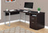 MN-707256    Computer Desk, Home Office, Corner, Left, Right Set-Up, Storage Drawers, 80"L, L Shape, Metal, Laminate, Dark Brown, Silver, Contemporary, Modern