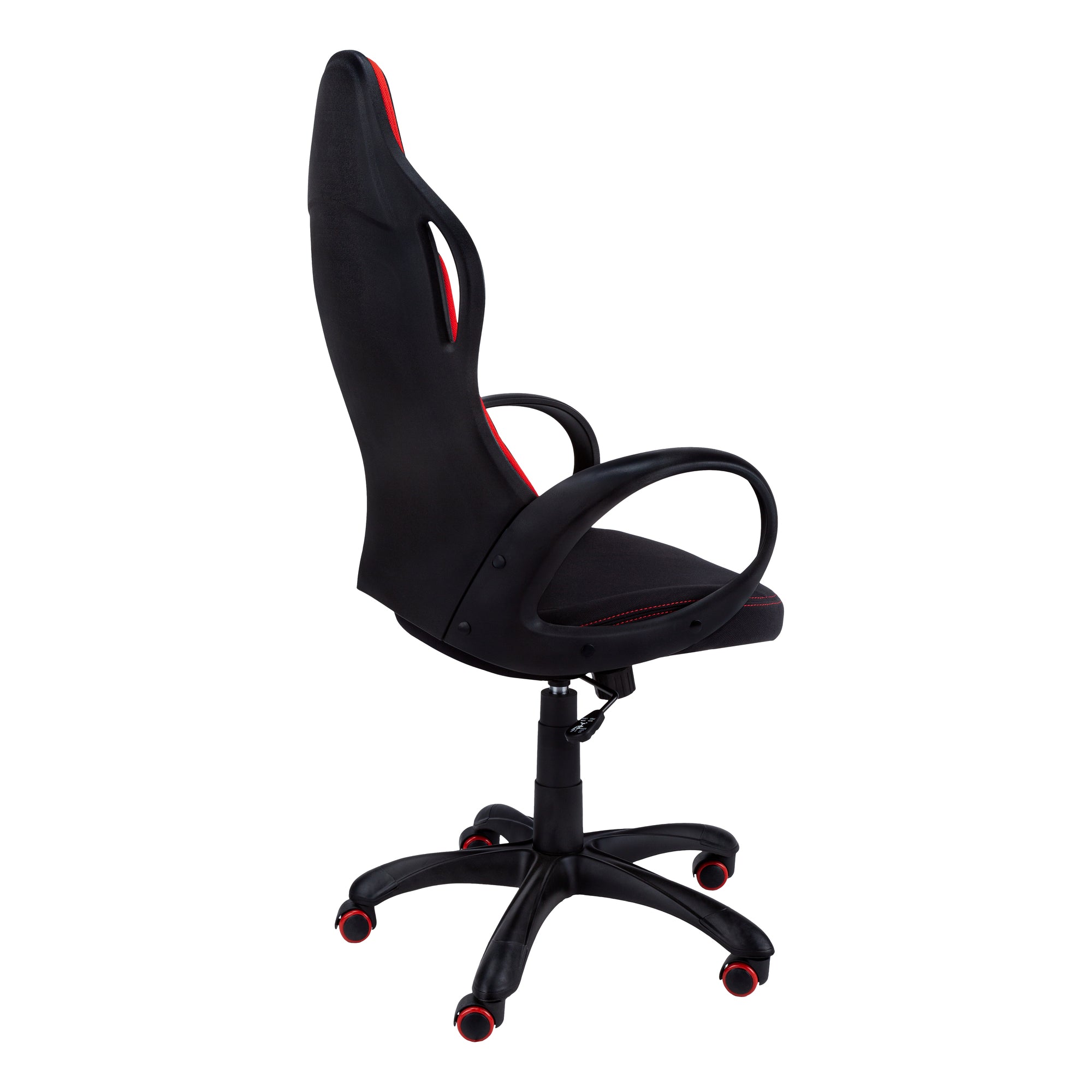 MN-737259    Office Chair, Adjustable Height, Swivel, Ergonomic, Armrests, Computer Desk, Office, Metal Base, Fabric, Black, Red, Contemporary, Modern