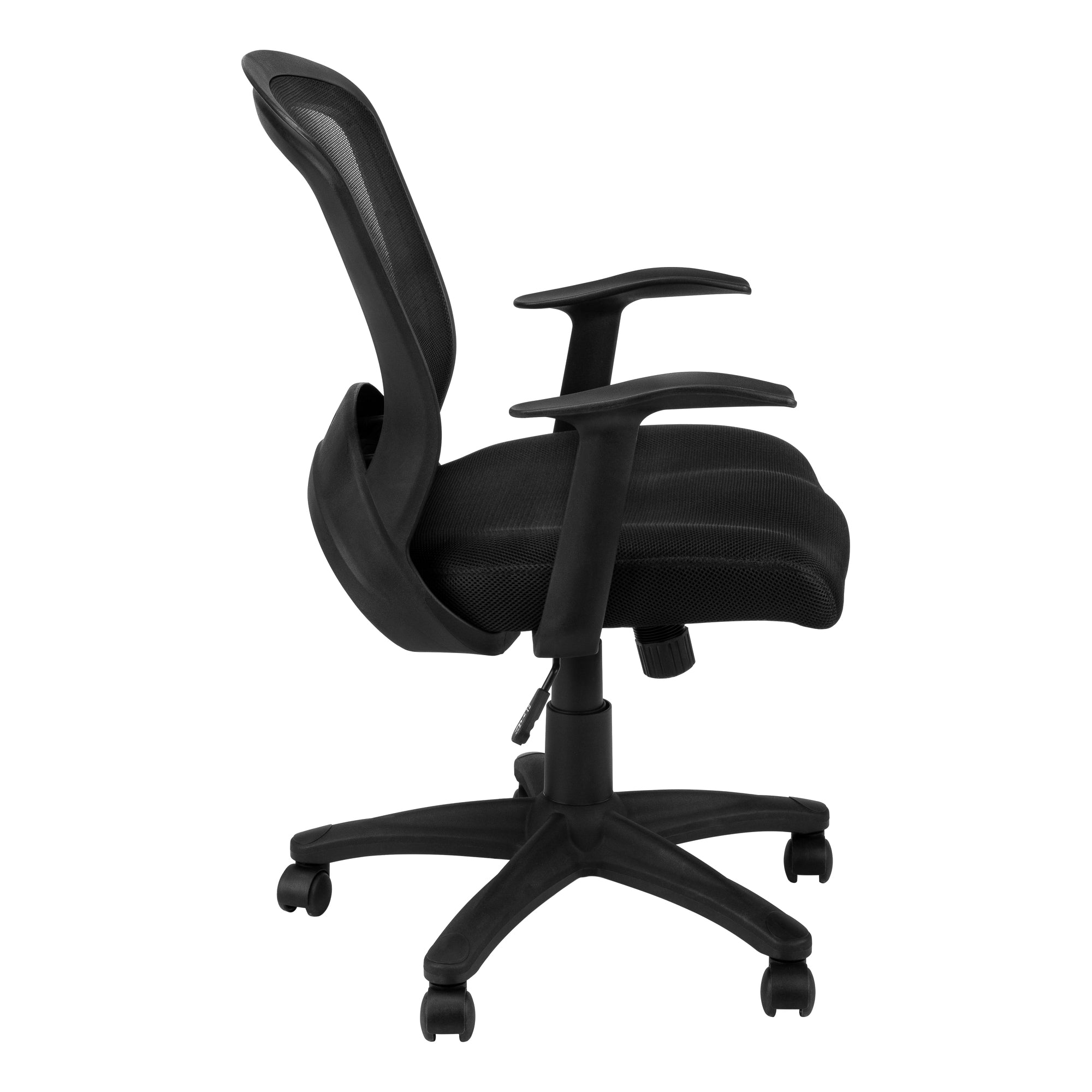 MN-787265    Office Chair, Adjustable Height, Swivel, Ergonomic, Armrests, Computer Desk, Office, Metal Base, Mesh, Black, Contemporary, Modern